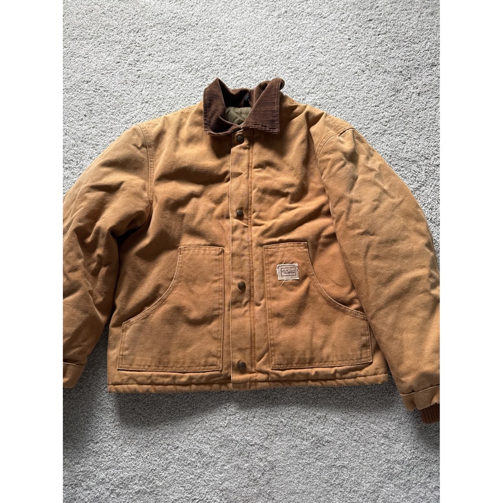 Walls Blizzard Pruf Womens 14 Regular Tan Canvas Insulated Work Jacket USA Made